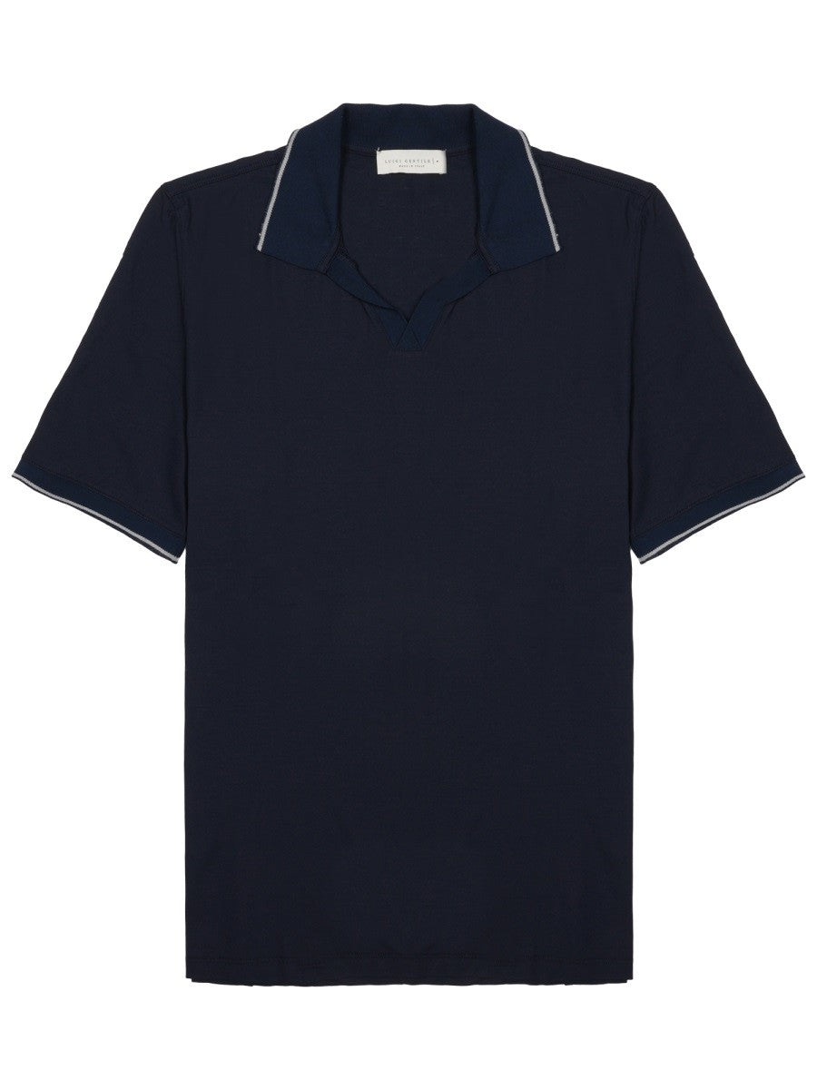 Luigi Gentile Men's Polo in Cotone Blue