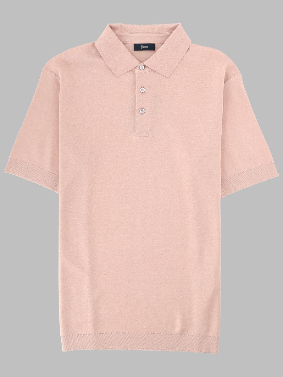 Herno Men's Polo in Cotone Pink