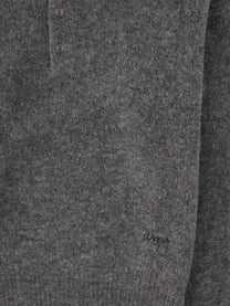 Ami Paris Men's Embroidered Knit Polo Grey, view 3