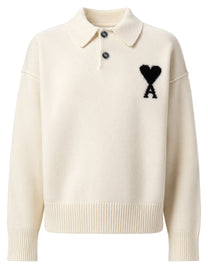 Ami Paris Men's Polo in Maglia Con White