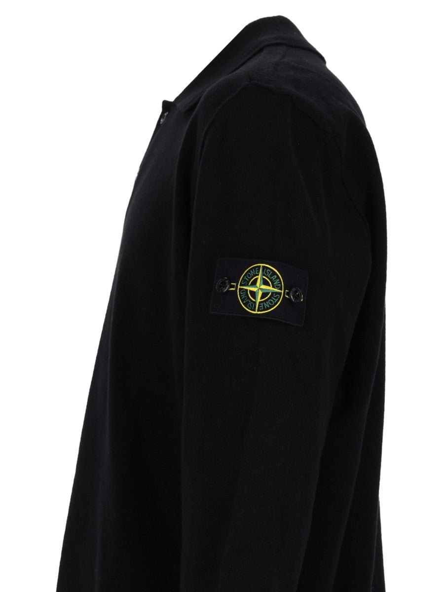 Stone Island Men's Polo in Maglia Con Patch Black