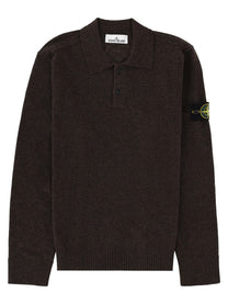 Stone Island Men's Polo in Maglia Con Patch Grey