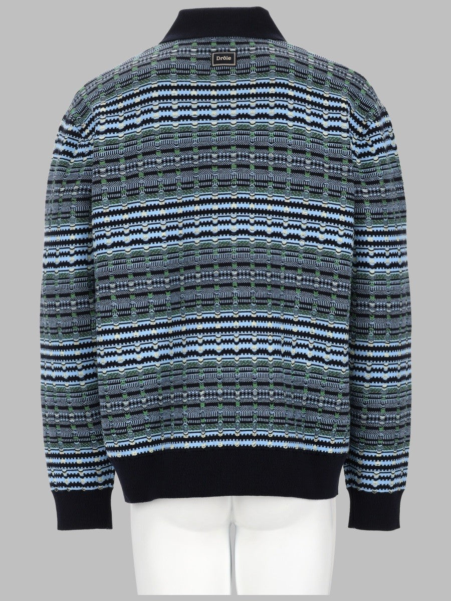 Drôle de Monsieur Men's Polo in Maglia Coogi Blue