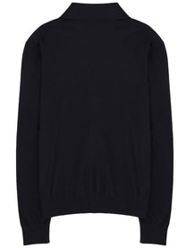 Saint Laurent Men's Polo in Maglia DI Cotone Seta Blue