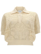 Nude Lucy Women's Knit Perforated Polo White