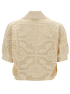 Nude Lucy Women's Knit Perforated Polo White, view 2