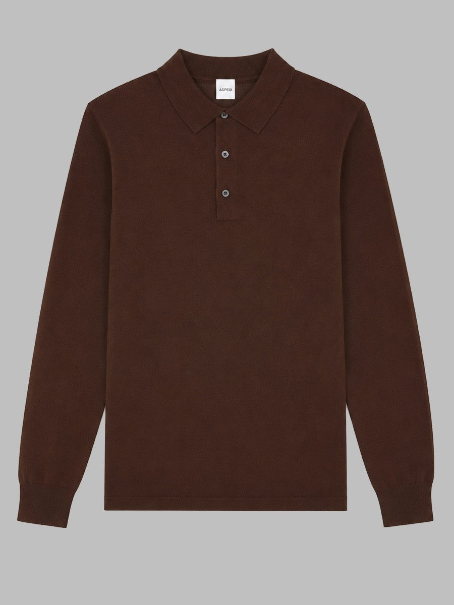 ASPESI Men's Polo in Maglia Brown