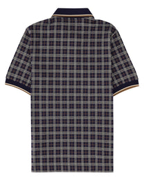 Burberry Men's Polo in Misto Cotone Check Blue