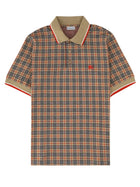 Burberry Men's Cotton Blend Check Polo Beige