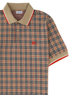 Burberry Men's Cotton Blend Check Polo Beige, view 3