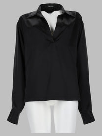 Tom Ford Women's Polo in Raso Di Seta Stretch Con Black