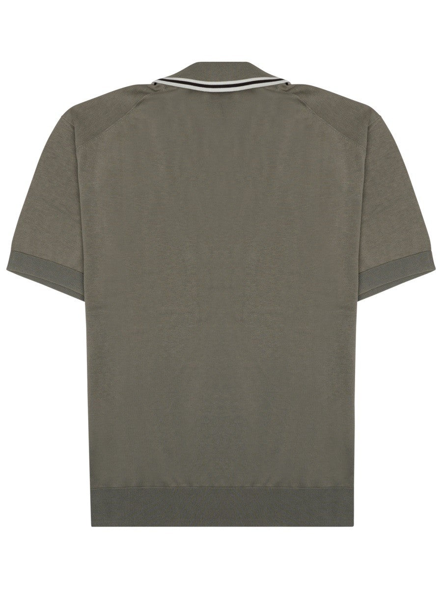 Paolo Pecora Milano Men's Polo in Seta Misto Cotone Grey