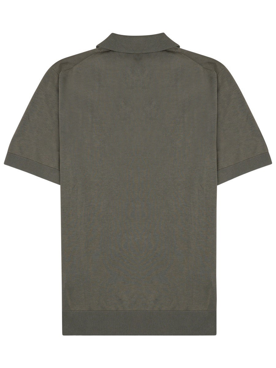 Paolo Pecora Milano Men's Silk Cotton Blend Polo Grey, view 2