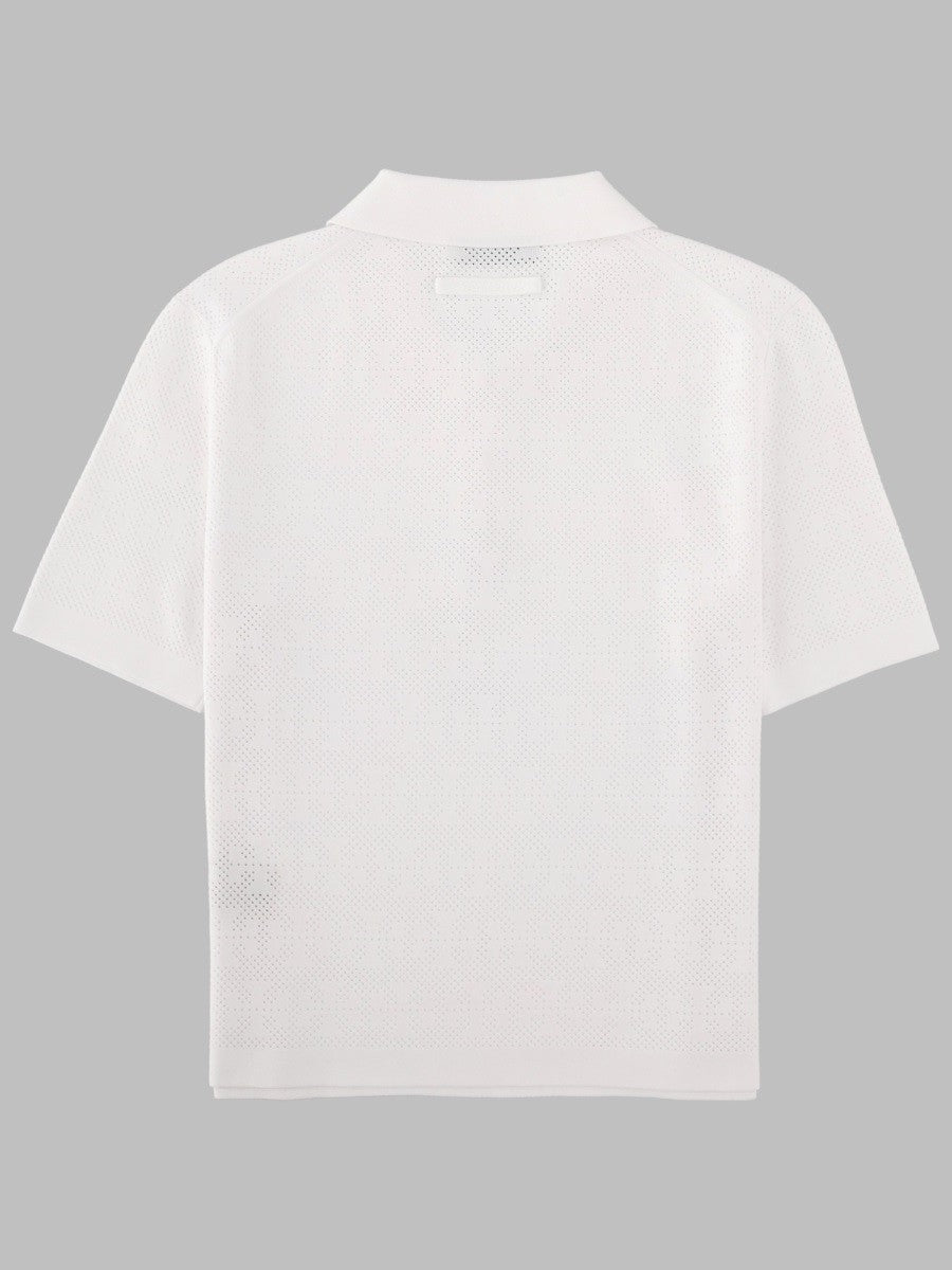 Tory Burch Women's Polo in Viscosa Pointelle White