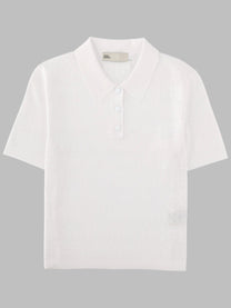 Tory Burch Women's Polo in Viscosa Pointelle White