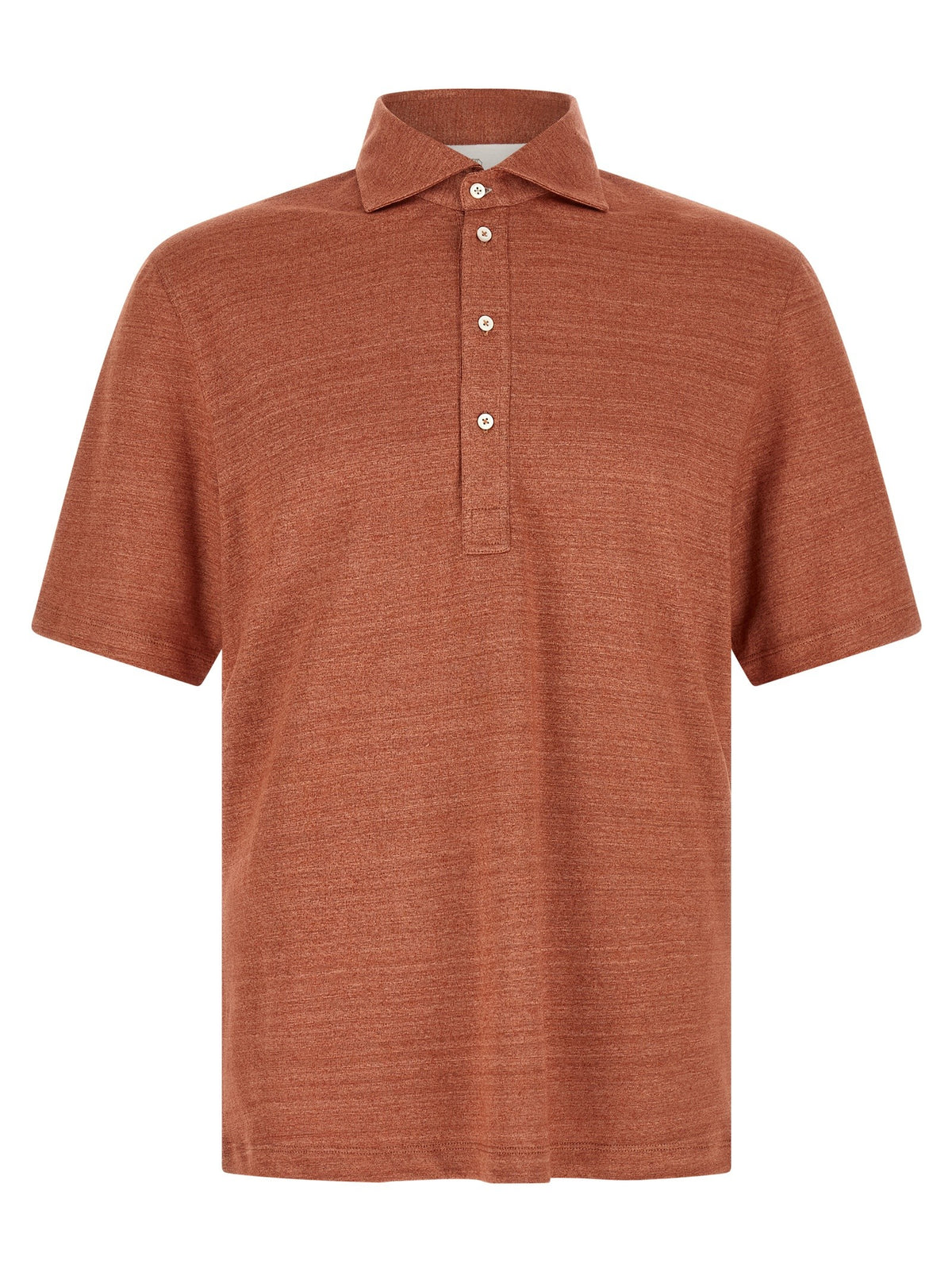 Brunello Cucinelli Polo Jersey Mélange Orange