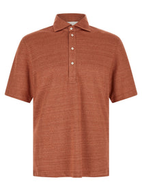 Brunello Cucinelli Polo Jersey Mélange Orange