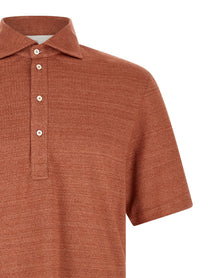 Brunello Cucinelli Polo Jersey Mélange Orange