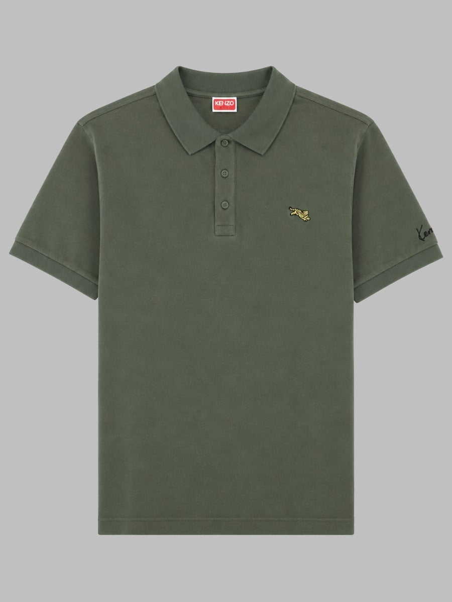 Kenzo Men's Polo Jumping Tiger Green