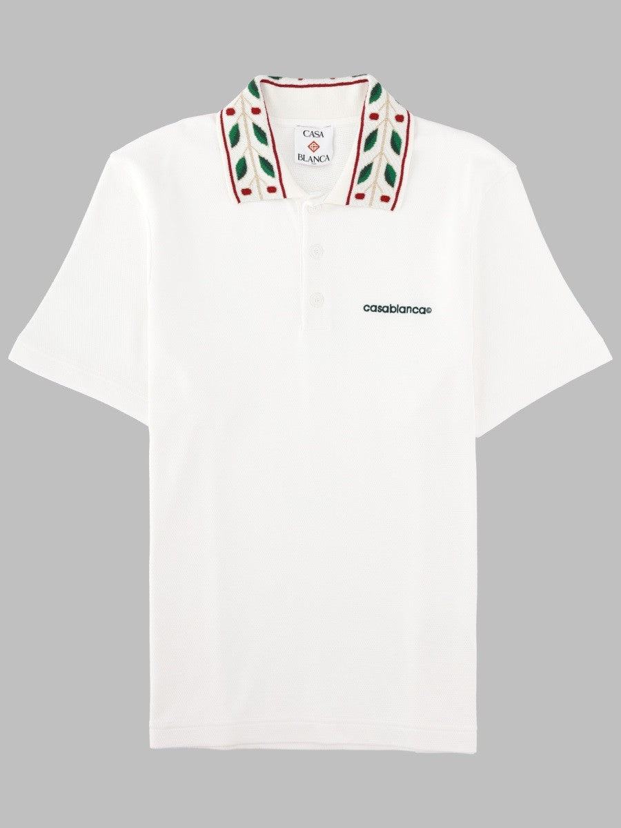 Casablanca Men's Polo Laurel White