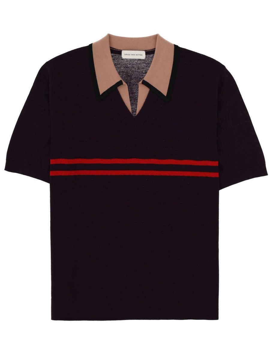 Dries Van Noten Men's Polo Molar Purple