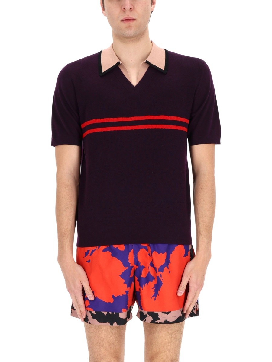 Dries Van Noten Men's Polo Molar Purple