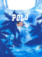 Polo Ralph Lauren Polo One Piece Swimsuit Blue, view 3