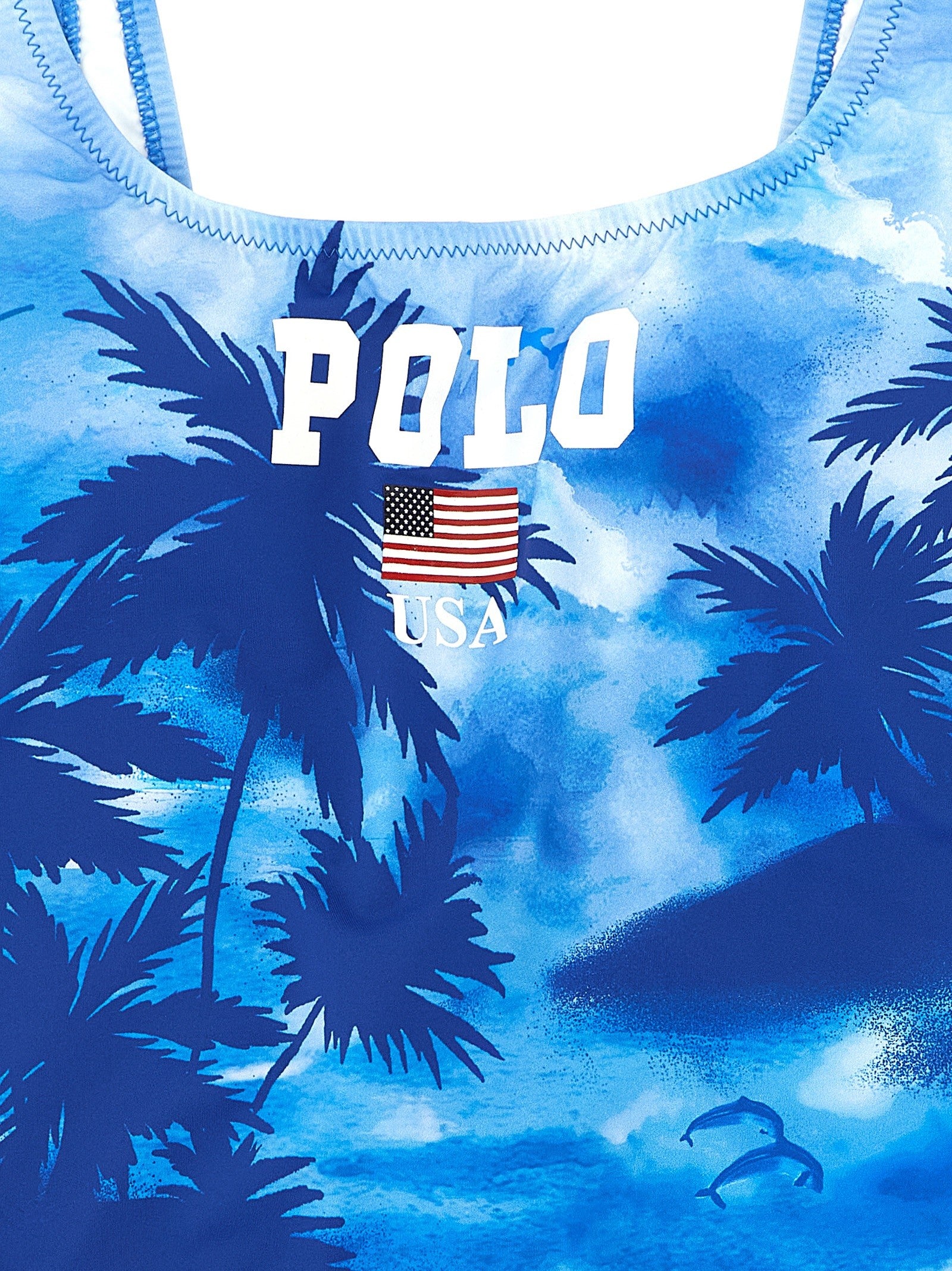 Polo Ralph Lauren Polo One Piece Swimsuit Blue