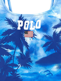 Polo Ralph Lauren Polo One Piece Swimsuit Blue