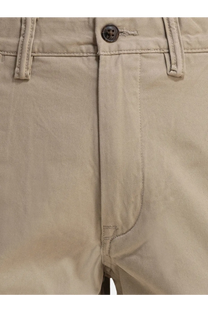 Beige polo ralph lauren men’s bedford stretch cotton shorts with dark brown button at the waistband