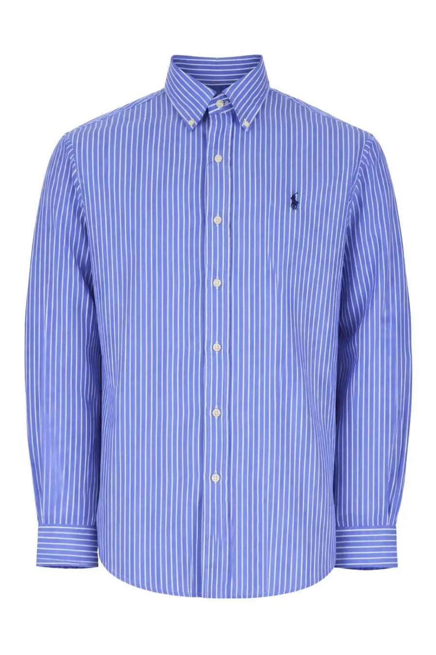 Polo Ralph Lauren men’s camicia con blue blue and white striped button-down shirt with embroidered polo player logo