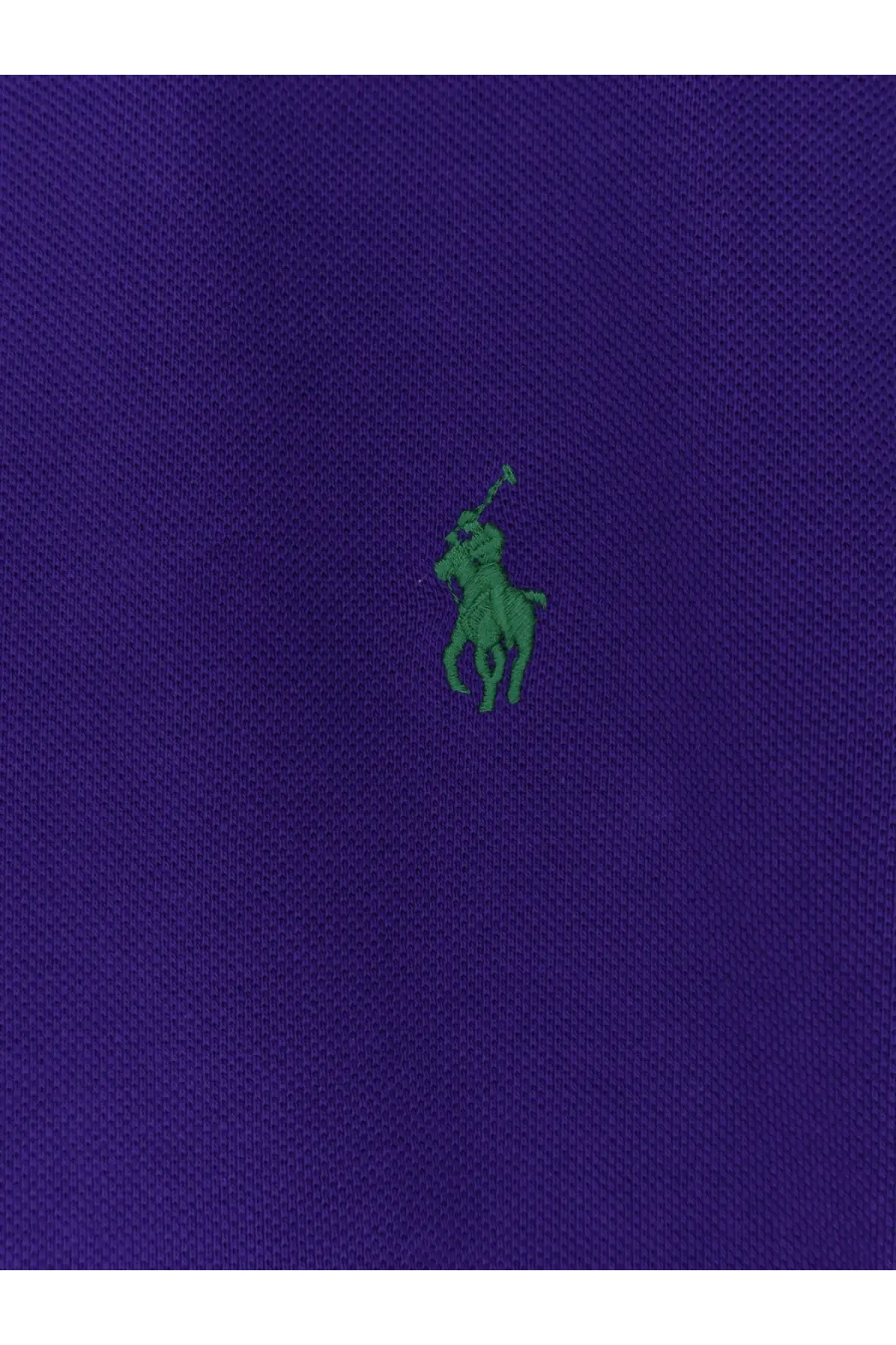 Purple cotton polo shirt for men with a green embroidered Ralph Lauren logo by Polo Ralph Lauren