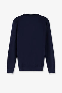 Navy blue cotton crewneck sweatshirt for men by polo ralph lauren perfect for casual wear