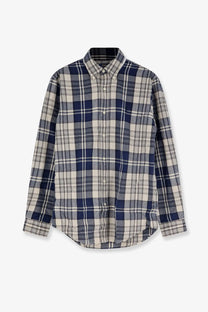 Polo ralph lauren men’s custom fit cotton shirt in blue and white plaid with classic collar and button-down front