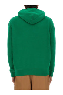 Polo Ralph Lauren men’s hoodie green with soft textured fabric ribbed cuffs and a vibrant hooded sweatshirt design