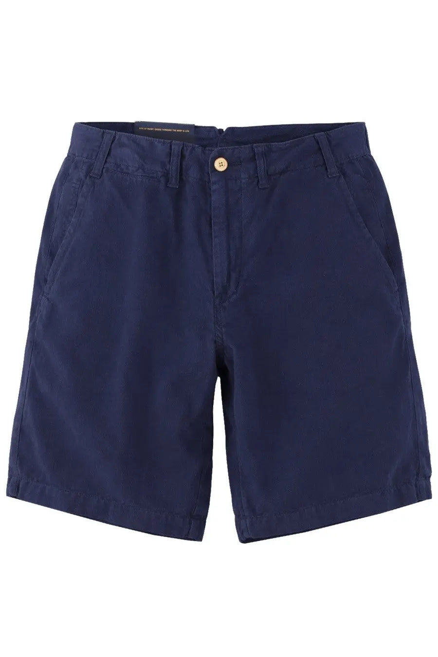 Polo Ralph Lauren men’s navy blue chino shorts in lino blue with gold toned button and belt loops