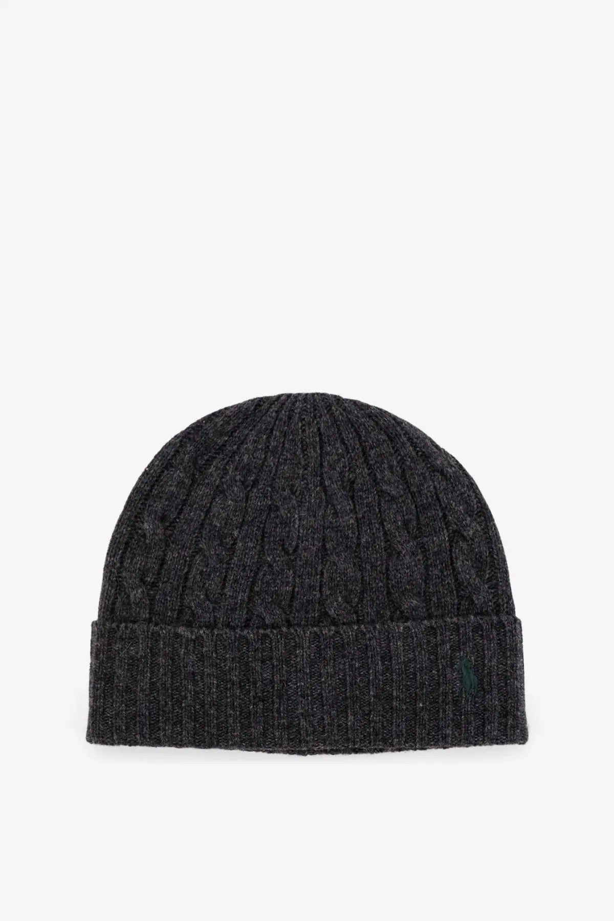 Polo Ralph Lauren Men's Wool Blend Cable Knit Beanie Hat Grey