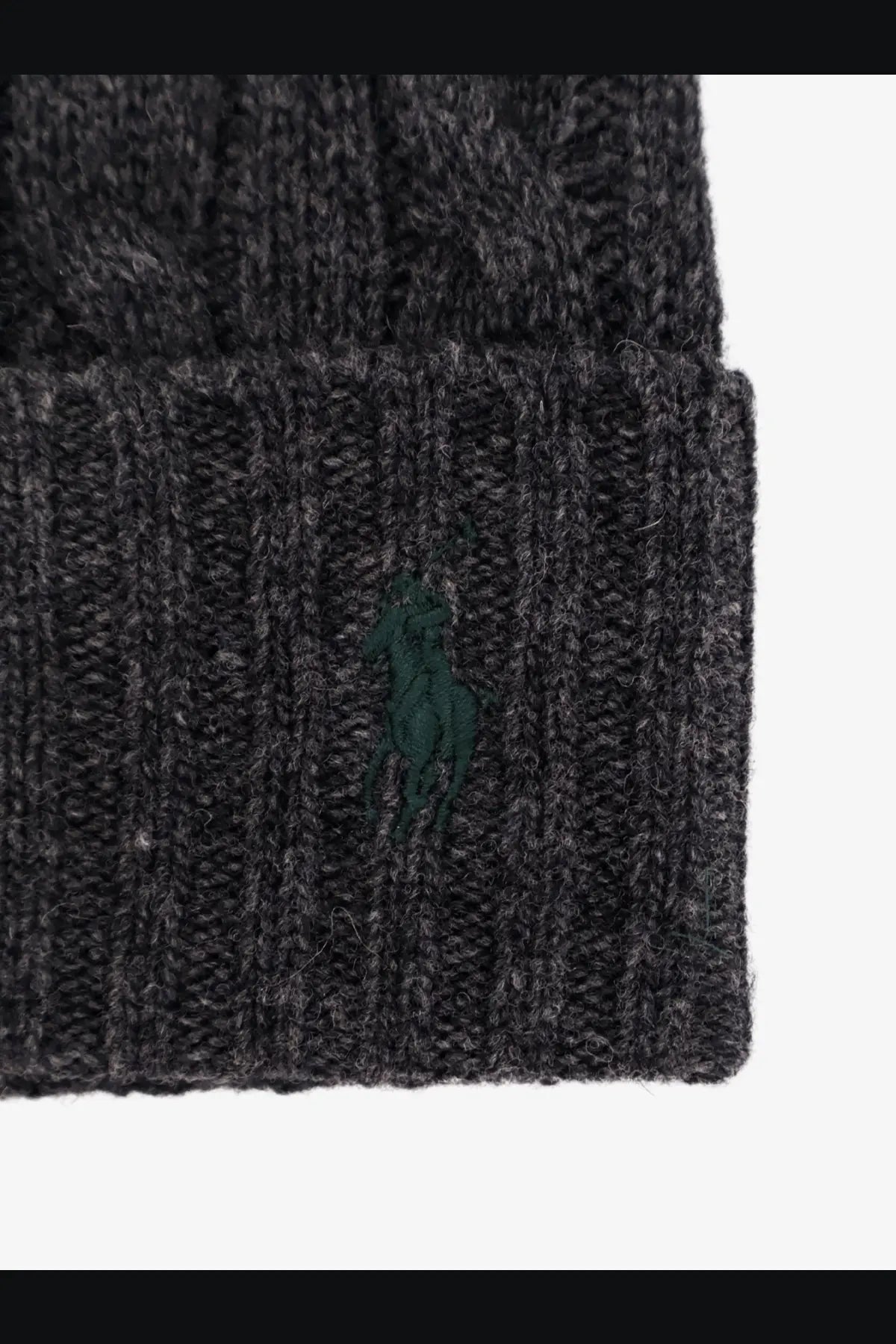 Polo Ralph Lauren Men's Wool Blend Cable Knit Beanie Hat Grey, view 3