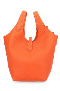 Polo Ralph Lauren women’s borsa tote polo play small orange vibrant leather bag with structured shape and top handle design