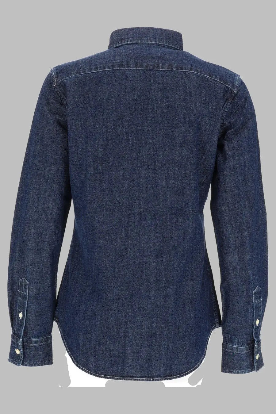 Dark blue denim long-sleeved shirt with classic collar and buttoned cuffs from polo ralph lauren women’s camicia series