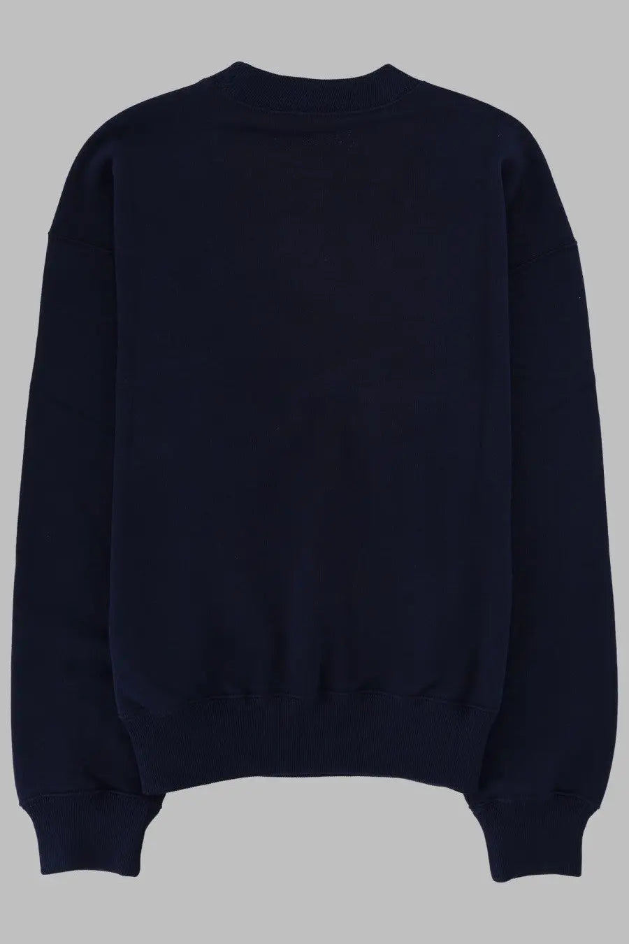 Dark navy blue Polo Ralph Lauren women’s crewneck sweatshirt with ribbed cuffs and hem for casual wear
