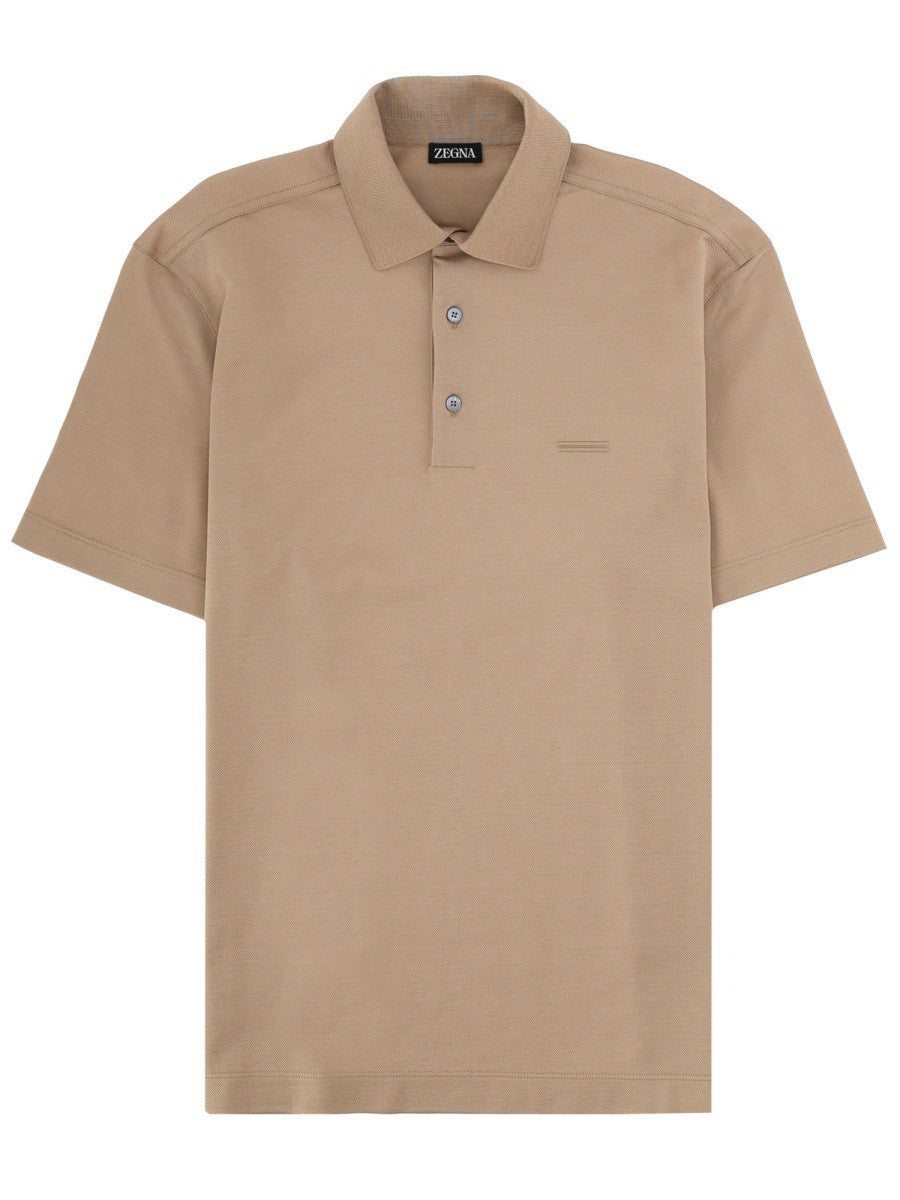 Zegna Men's Polo Regular Fit Beige