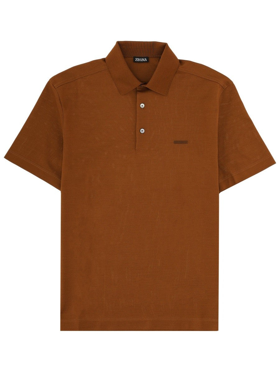 Zegna Men's Polo Regular Fit Brown