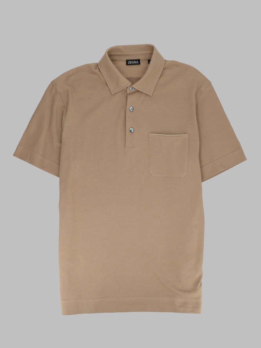 Zegna Men's Polo Regular Fit Beige