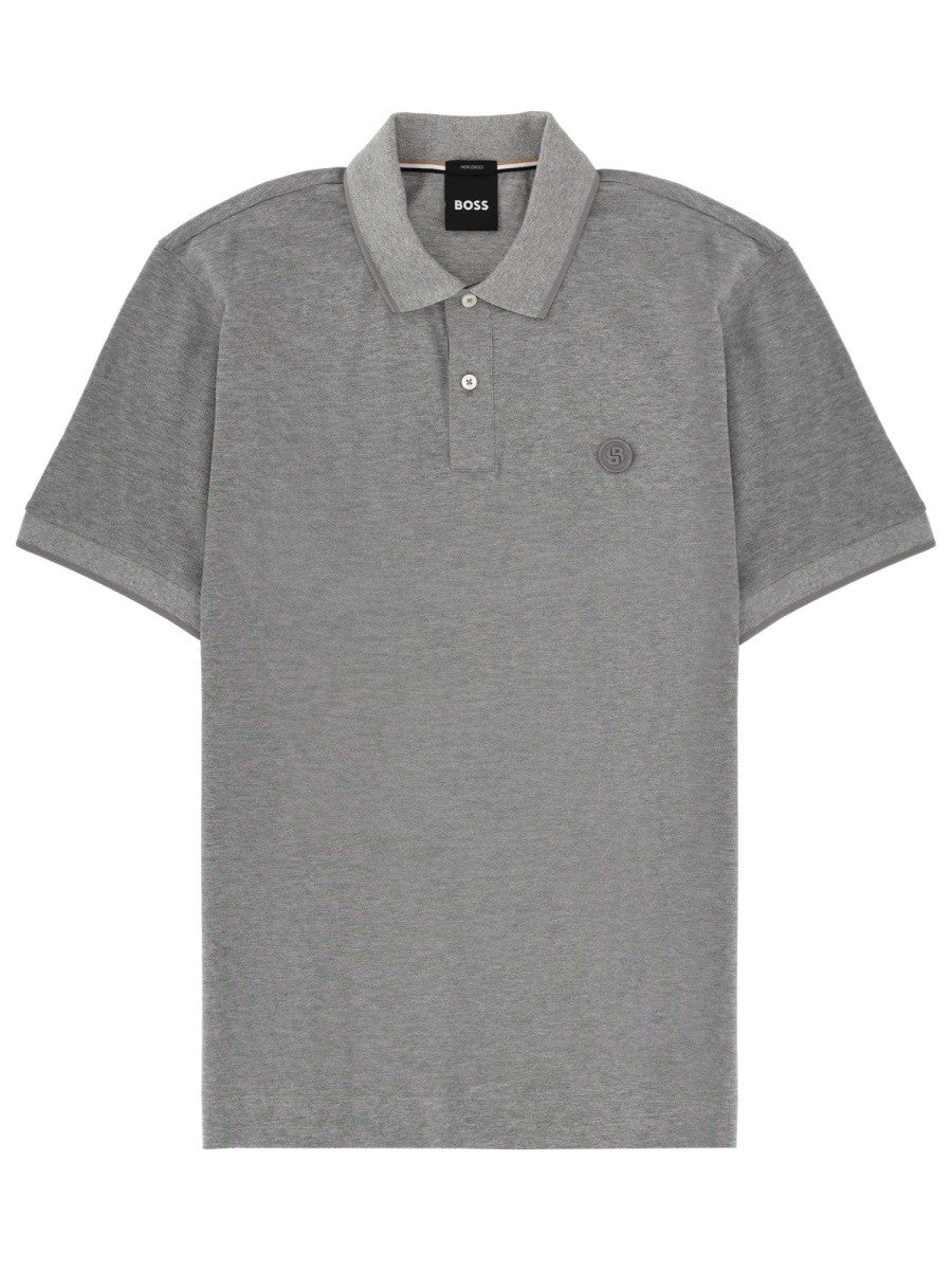 BOSS Men's Polo Shirt Parris Silver