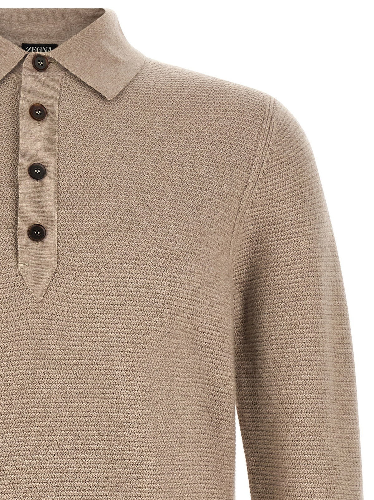 Zegna Polo Shirt Oasi Cashmere Beige Beige, view 3
