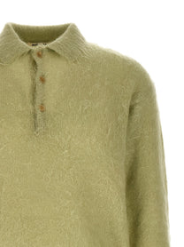 Auralee Polo Super Kid Mohair Green