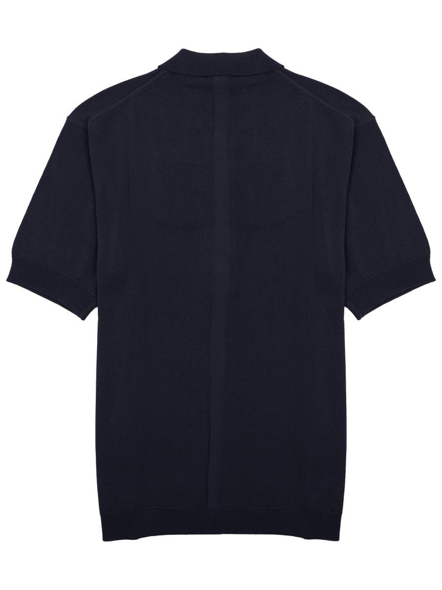 Low Brand Men's Polo Techno in Viscosa Blue