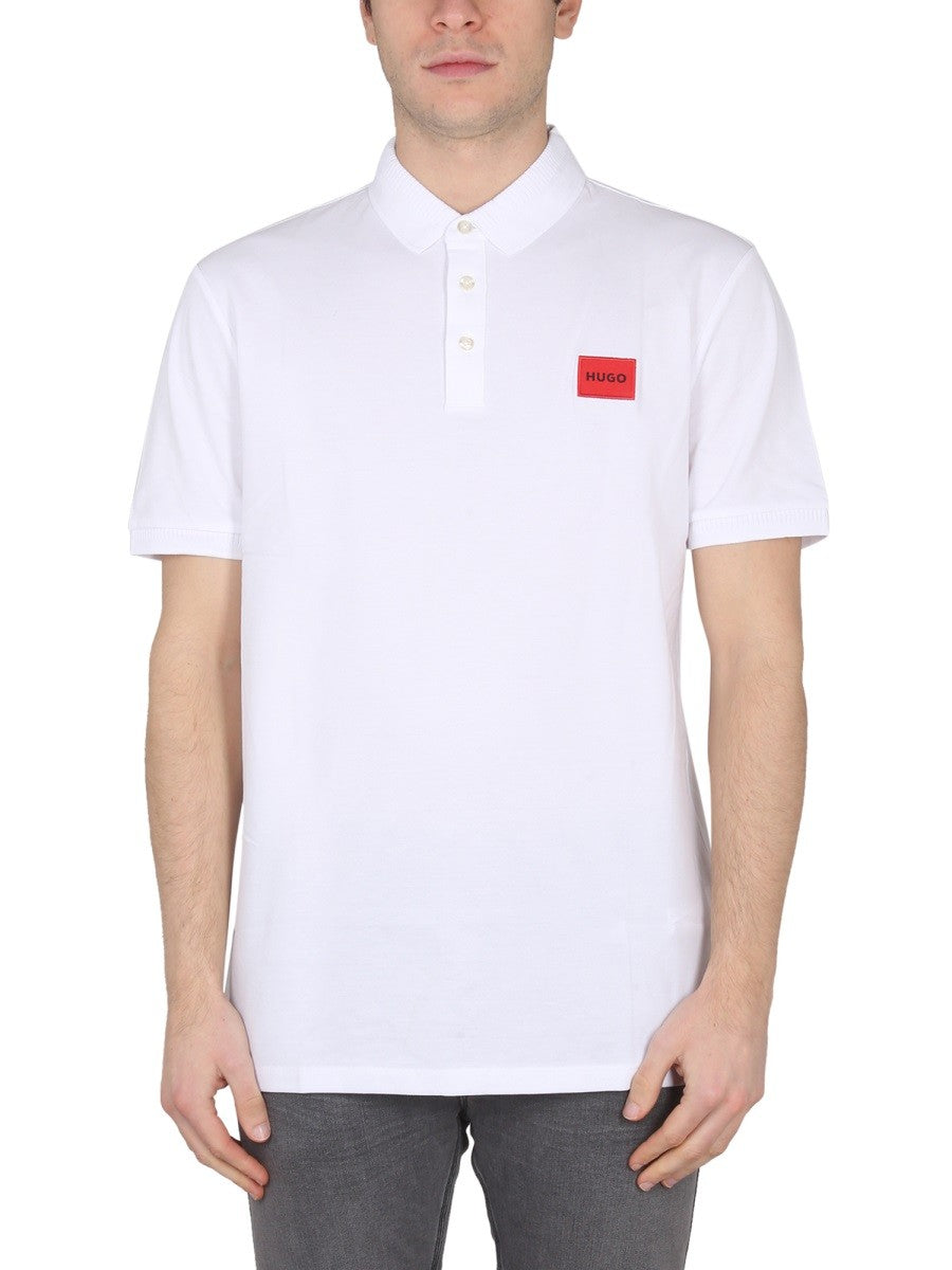 HUGO BOSS Men's Polo Con Patch White