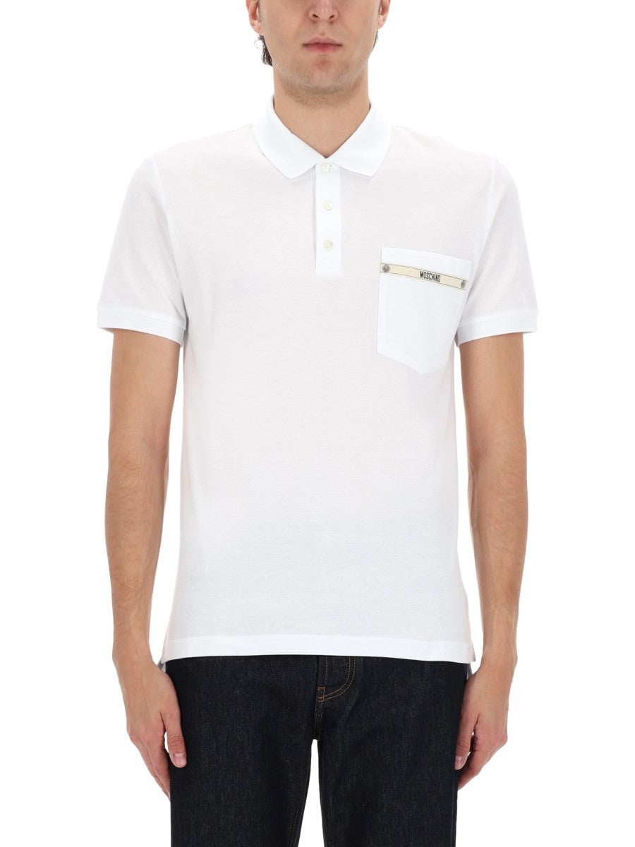 Moschino Men's Polo White, view 4